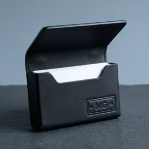 Hinged Business Card Holder: front three-quarter view