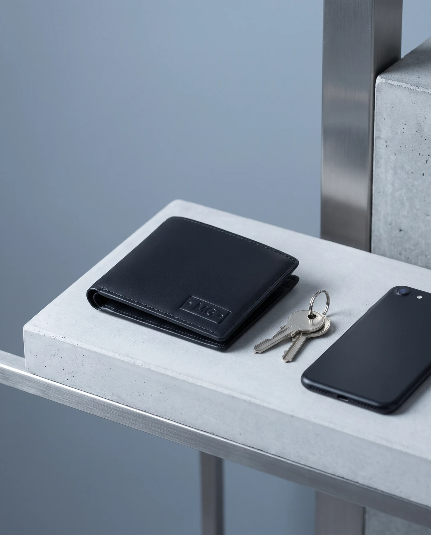 Leather Bifold Wallet: shown in use