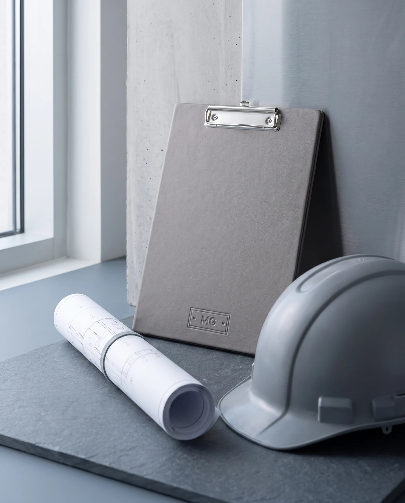 Leather Clipboard Folio: shown in use