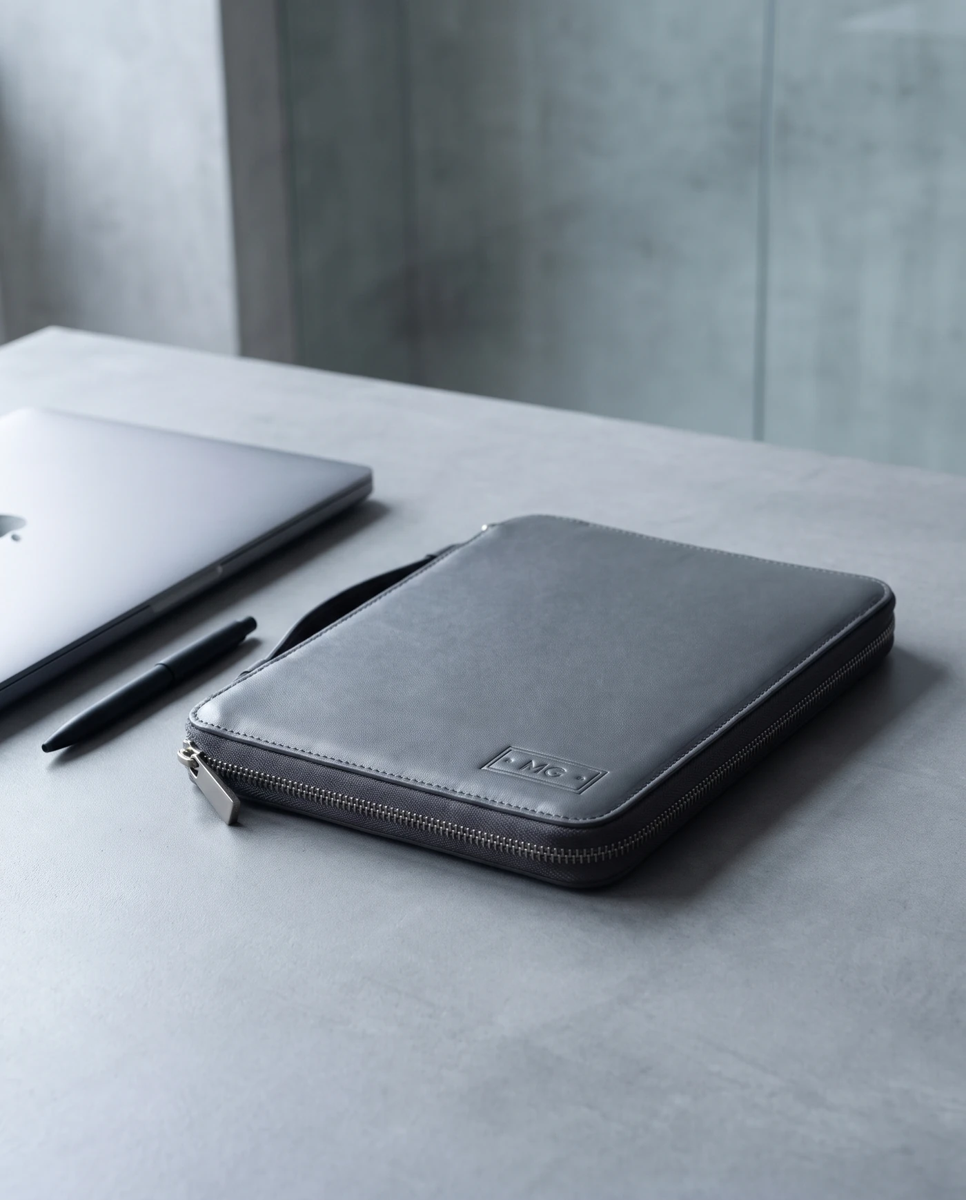 Leather Document Case: shown in use