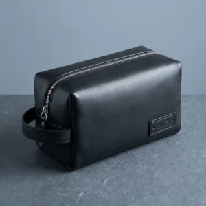 Leather Dopp Kit: front three-quarter view
