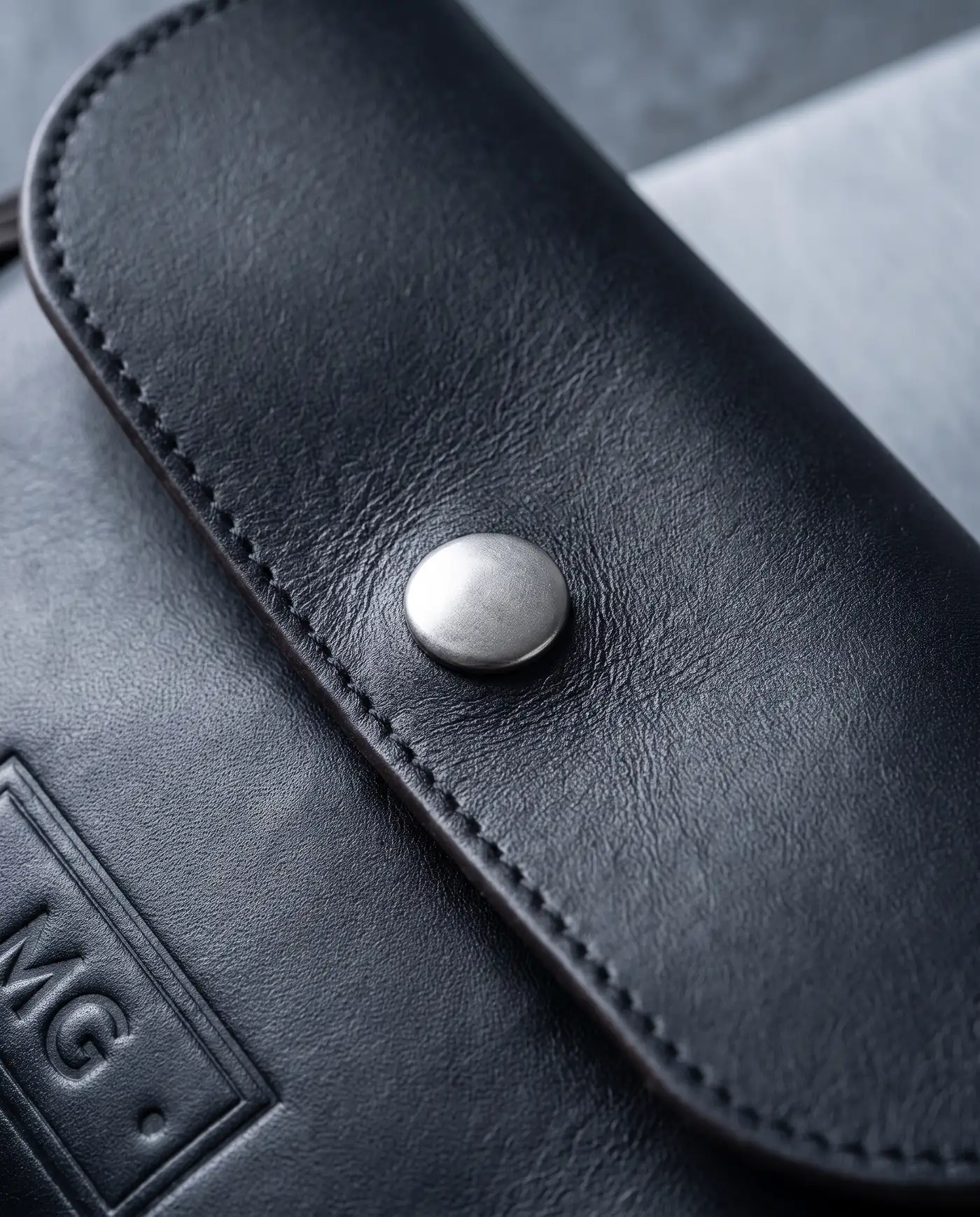 Leather Earbud Pouch: close-up detail