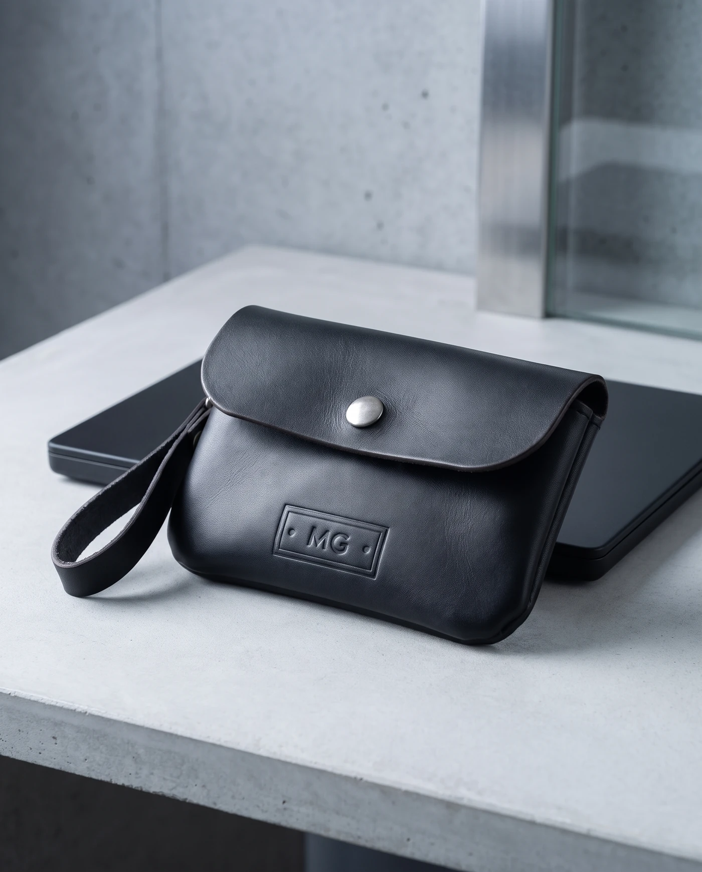 Leather Earbud Pouch: shown in use