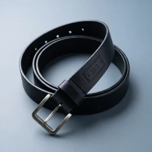Leather Luggage Strap: front three-quarter view
