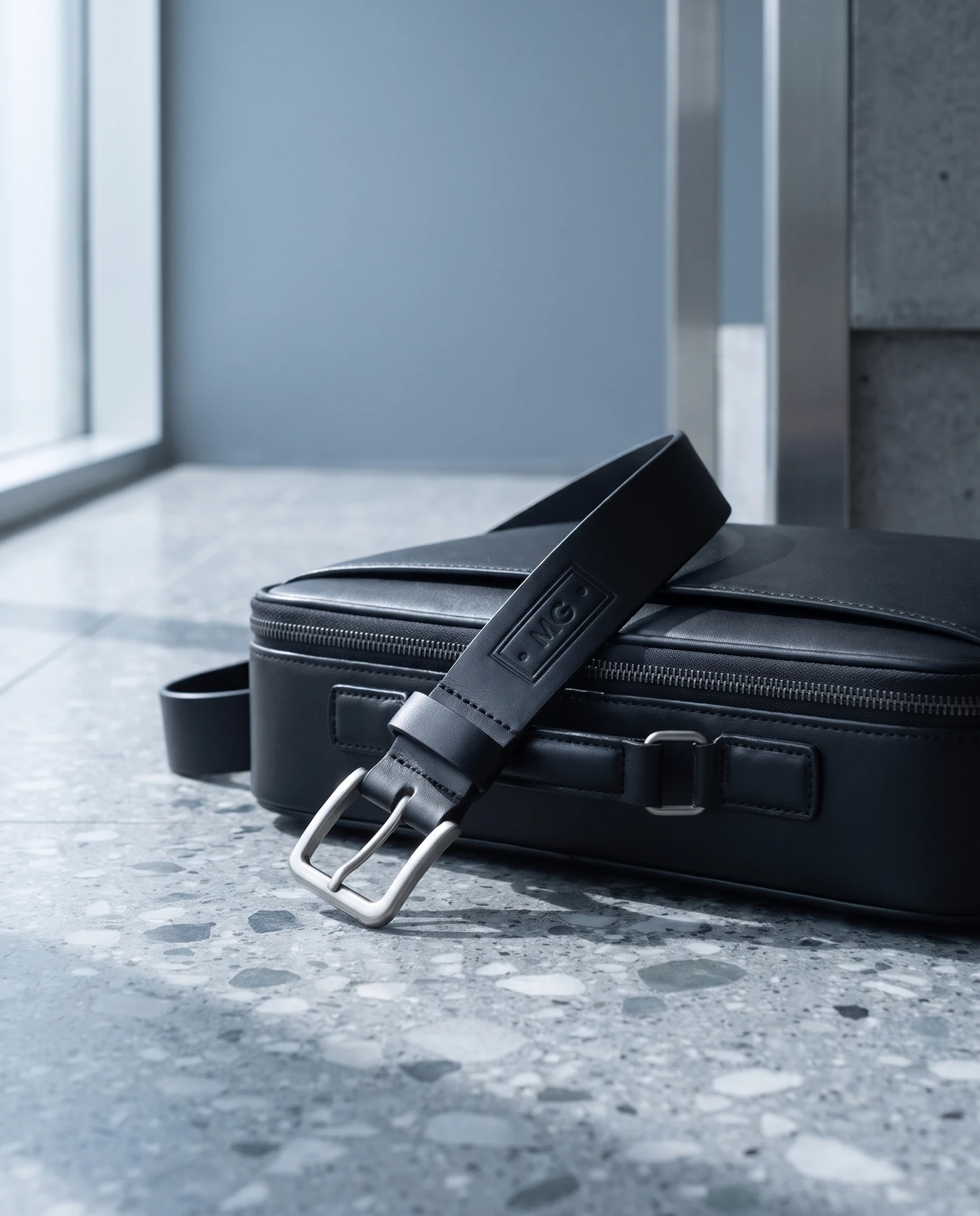Leather Luggage Strap: shown in use