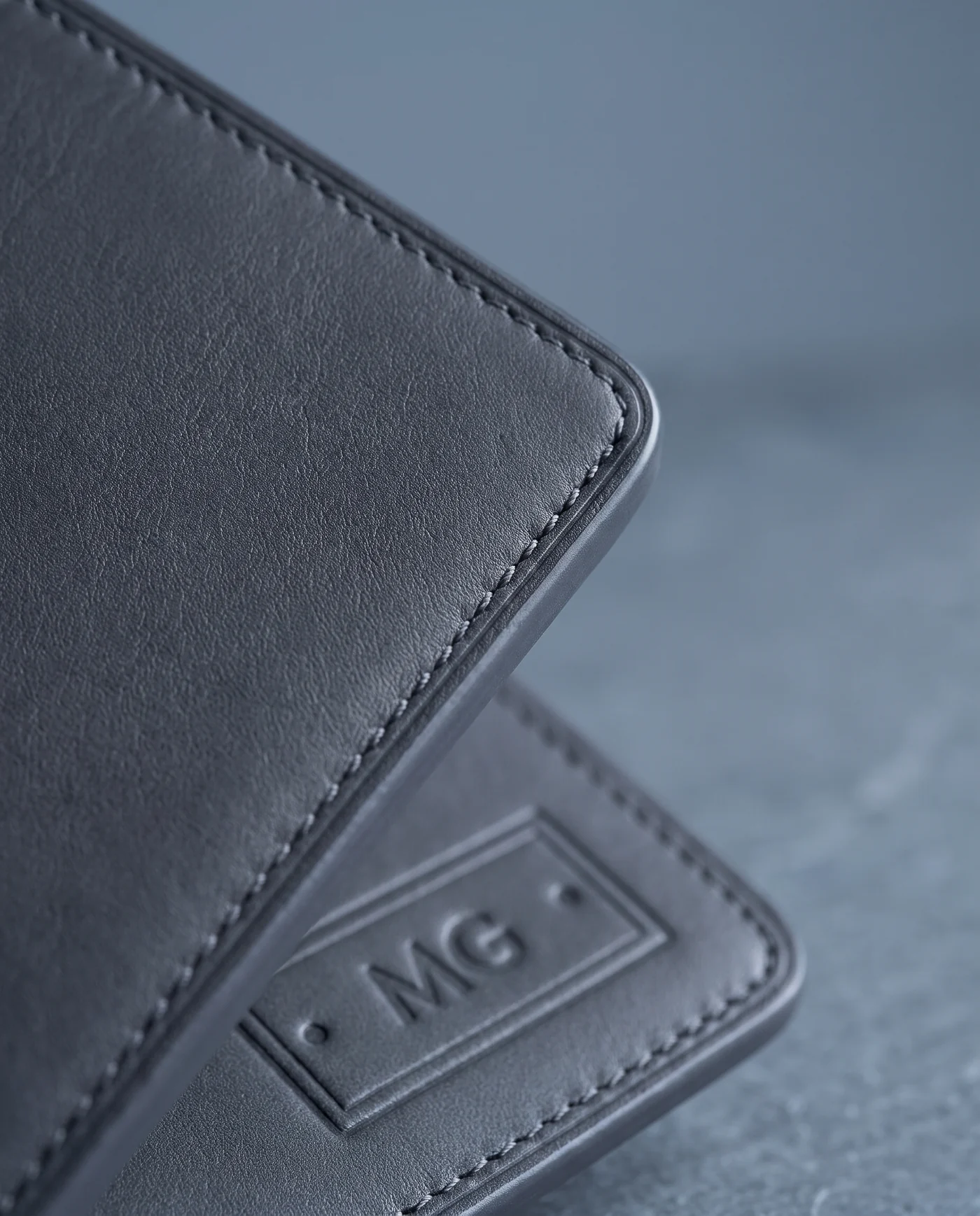 Leather Passport Cover: close-up detail