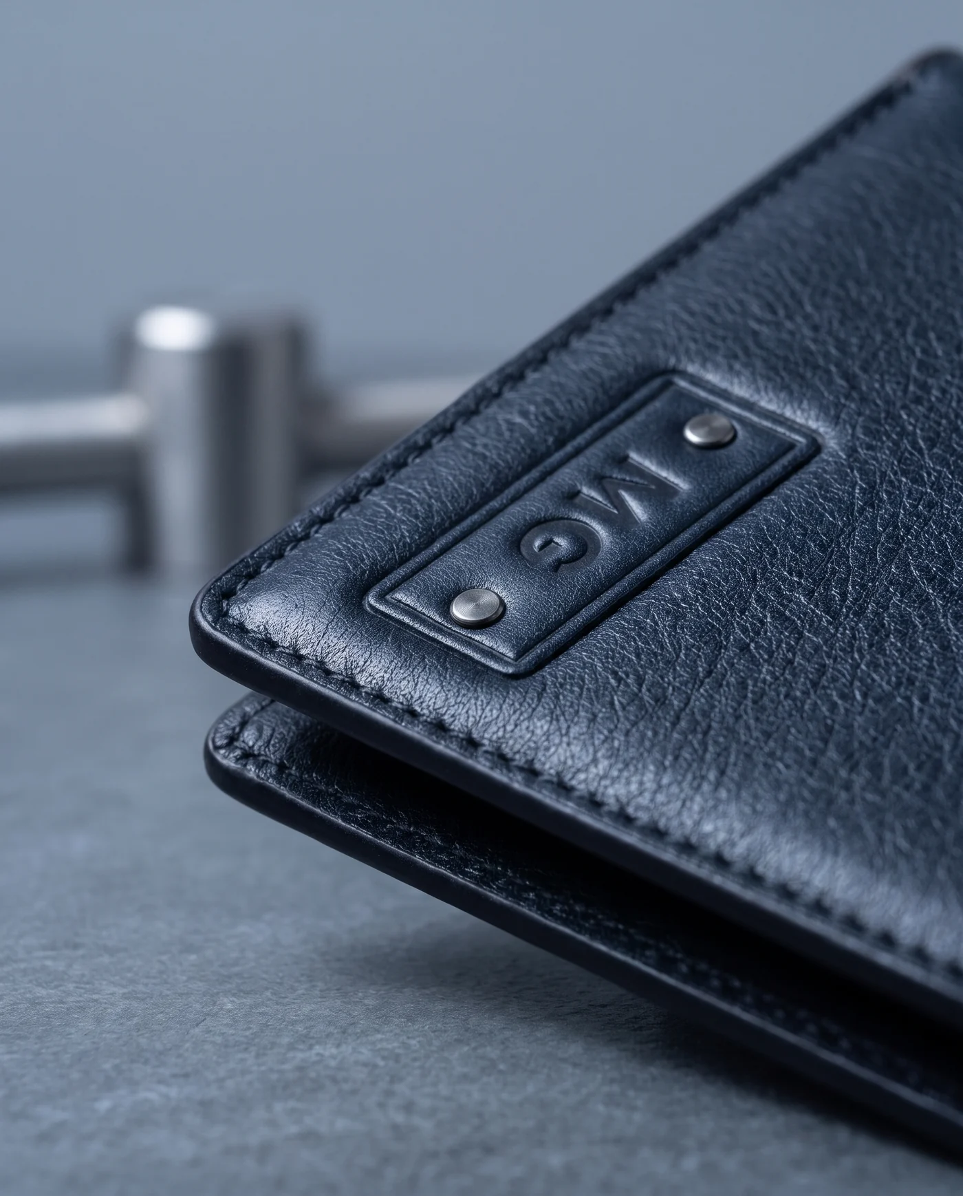 Leather Passport Wallet: close-up detail