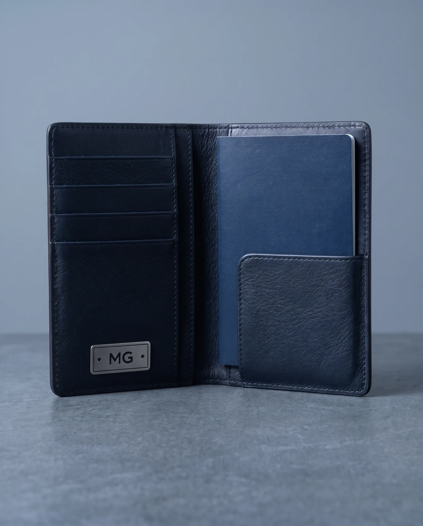 Leather Passport Wallet: inside view
