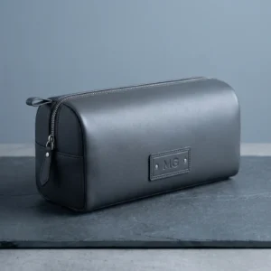 Leather Shoe Bag: front three-quarter view