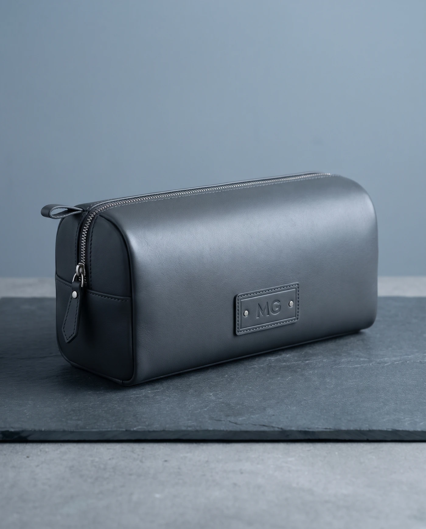 Leather Shoe Bag: front three-quarter view