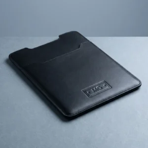 Leather Tablet Sleeve: front three-quarter view