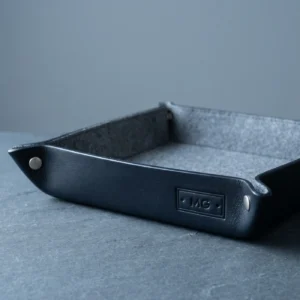 Leather Valet Tray: front three-quarter view