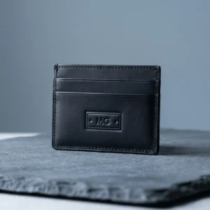 Slim Leather Card Case: front three-quarter view