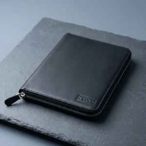Zip-Around Portfolio: front three-quarter view